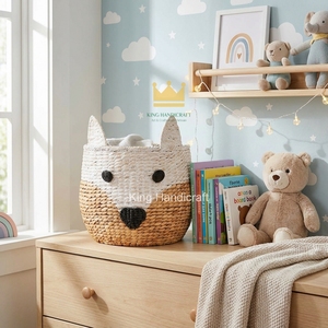 Handmade Hyacinth Fox Shape <b>Animal</b> <b>Basket</b> for Kids Bedroom Toy Organizer Customizable from Vietnam - Product Image 4