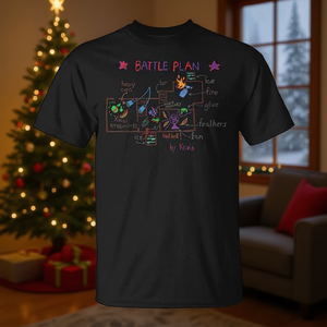 T-shirt Christmas Battle Plan, design natalizio carino, taglia unisex per adulti - Product Image 3