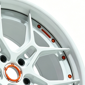 ล้อฟอร์จสีขาวส้มเงาแบบชิ้นเดียว 5x114.3 5x120 5x112 ขอบเว้าลึก สปอร์ต - Product Image 5