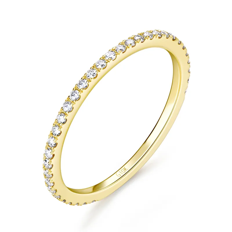Anillos de joyería de moda personalizados, joyería fina, boda, 10K, 14K, 18K, anillo de oro real sólido con moissanita de 1ct, 2ct, 3ct para mujer
