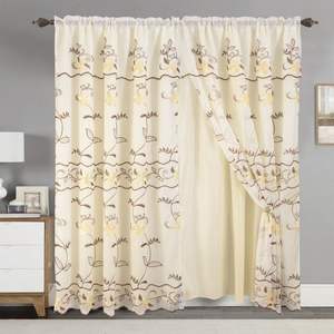 Cortina opaca de dormitorio con estampado, 2 uds., cortinas para ventana, ropa de cama de microfibra dorada, cortinas ODM/OEM - Product Image 3