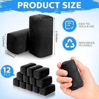 Éponge applicatrice en suède à motif rectangulaire, sans peluches, sans rayures, à bords doux pour le cirage et le polissage de voitures, marbre et bois