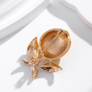 Nuevo broche de limón creativo fruta pecho flor aleación esmalte limón broche ropa fiesta regalo insignia Pin - Product Image 5