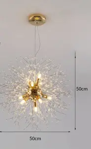 Lustre en cristal moderne décoratif d'intérieur, hôtel, villa, rond, 8, 9, 12, 16 ampoules, vente en gros