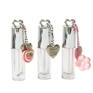 Envase de Brillo Labial con Logotipo Personalizado, Tubo de Brillo Labial Vacío de 2.5 ml con Tapa Plateada en Forma de Corazón, Mini Tubo de Brillo Labial con Llavero - Product Image 4