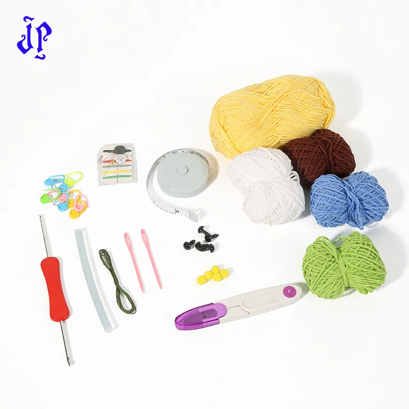 JP Hook Needle Material Pack Crochet Learning Kits Handmade Woven Turtle Bee Doll Material Bag