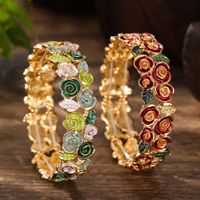 TB27 Valentijnsdag Cadeau Roos Bloem Armband Mode Vintage Emaille Armbanden Sieraden Dames