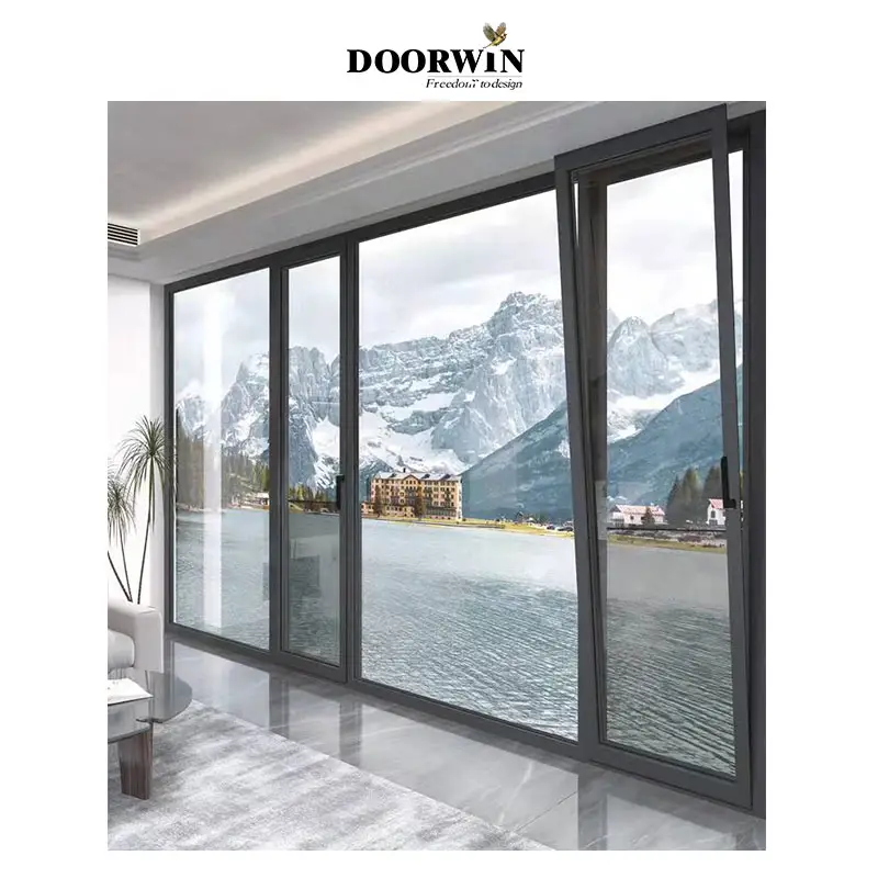 Doorwin Custom Ultra Narrow Aluminium Frame Hurricane Proof Windows Tilt Turn Casement Window