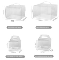 Boîtes à desserts en plastique transparent de 3 à 8 pouces, boîtes à emporter, emballages de boulangerie transparents et adaptés aux aliments, pour gâteaux, avec poignée