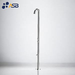Colonne de douche autoportante de style station de villégiature extérieure montée au sol en acier inoxydable 316 avec option de pulvérisation au pied <span class=keywords><strong>PDV</strong></span> poli - Product Image 2