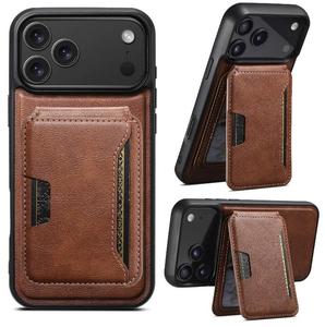 เคส iPhone 16 17 Pro Max แบบแม่เหล็ก รองรับการชาร์จไร้สาย พร้อมช่องใส่บัตร ดีไซน์ธุรกิจ วัสดุ PU+TPU - Product Image 1