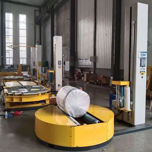 Roll Wrapping <b>Machine</b> for Bubble Film Rolls with Auto Sensing & 300% Pre-<b>Stretch</b> & Rotary Support Base - Product Image 1
