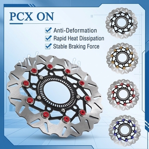 จานเบรกแบบลอยตัวประสิทธิภาพสูงสำหรับ <span class=keywords><strong>Honda</strong></span> PCX 160 <span class=keywords><strong>150</strong></span> 125  อะลูมิเนียม CNC สแตนเลส  จานเบรกหน้าแบบเวฟ  สำหรับการปรับแต่ง - Product Image 1