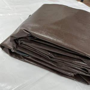 Technique tissée de style simple enduite de <span class=keywords><strong>bâche</strong></span> de PE de tissu de sac de <span class=keywords><strong>bateau</strong></span> brun imperméable pour le but de doublure - Product Image 5