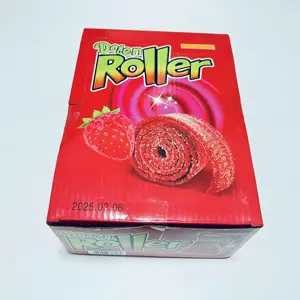 Großhandel Roller Bunte Candy Sour Belt Chewy Candy Frucht geschmack Soft Sour Belts Halal Candy