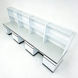 Arredamento da Laboratorio: Banco da Laboratorio con Porta-Reagenti e Armadietti a Muro. - Product Image 6