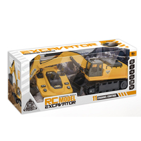 Excavatrice RC 11 canaux en métal moulé sous pression, véhicule d'ingénierie télécommandé, jouet chenillé avec éclairage et musique