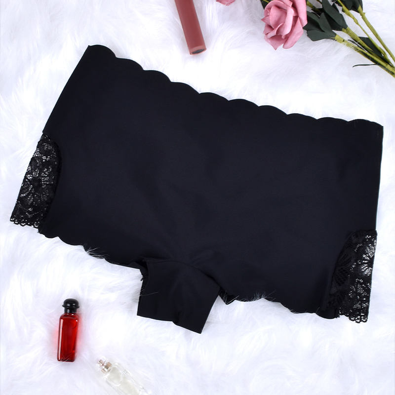 Sexy Side Lace Boyshort Women's Seamless Briefs Mid Waist Ladies Boxers Nickers for Ladies Womens Panties Boxers Brief