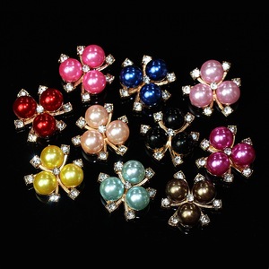 Vente directe fabricant bricolage <span class=keywords><strong>color</strong></span>é trois perles fleur coeur broche mariée ventilateur bijoux accessoire bijoux résultats composants - Product Image 1
