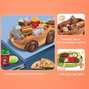 Nouvel Arrivage : Ensemble de Jouets de Simulation de Restauration Rapide (Hot-dog, Hamburger, Pizza) avec Voiture à Chariot - Product Image 2
