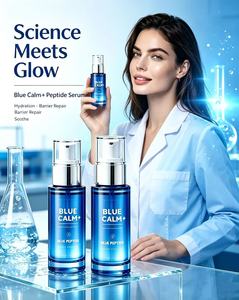 Sérum Facial Peptidique Bleu Marque Blanche Léger Non Gras Améliore l'Éclat de la Peau Tous Types de Peau Soin Jour Nuit ODM Vente en Gros - Product Image 1