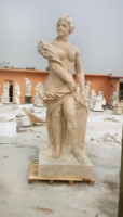 Décoration de jardin d'extérieur, pierre naturelle, marbre blanc, sculpture de femme, statues d'ange, statue