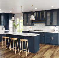 Ensemble d'armoires de cuisine de style américain Aige, design Shaker, placard de cuisine avec finition mélamine, îlot de rangement, ensemble de cuisine RTA