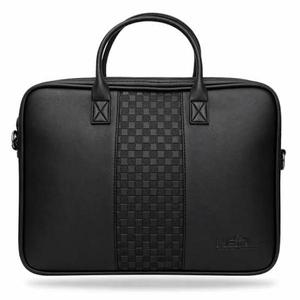 Sac de travail pour ordinateur en cuir de qualité supérieure avec compartiment séparé pour ordinateur portable, fermeture éclair sécurisée, détail de poignée raffiné, usage professionnel - Product Image 4