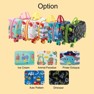 Nueva llegada niños tirando de la carretilla estuche rígido equipaje Spinner niños montar en <span class=keywords><strong>maleta</strong></span> equipaje de 17 pulgadas maletas de embarque - Product Image 3