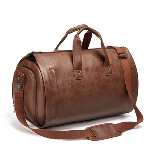 Venta al por mayor al aire libre PU cuero equipaje bolsa de viaje traje de negocios bolsa de los hombres bolsa de viaje de lona - Product Image 3