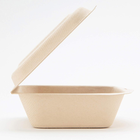 Contenant alimentaire jetable en bagasse de canne à sucre biodégradable de 600 ml, type coquille, pour plats à emporter – Prix usine, écologique
