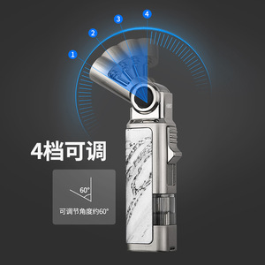 Encendedor a prueba de viento JOFI de metal, butano, con ángulo ajustable de 4 posiciones a 60 grados, para cigarros, moxibustión, viajes, con punzón para cigarros. - Product Image 3