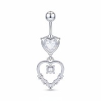 Bijoux de piercing en acier chirurgical HGC 316L, zircon CZ, papillon, nombril, 14G