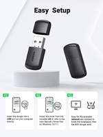 Adaptateur WiFi USB UGREEN AC650 pour ordinateur de bureau, double bande 5G 2.4G, mini dongle WiFi sans fil, adaptateur réseau USB pour ordinateur
