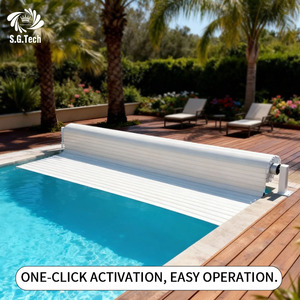 Couverture de piscine automatique Water Crown en polycarbonate résistant aux UV, flottante, pour piscine creusée/<span class=keywords><strong>SPA</strong></span>, installation facile - Product Image 6