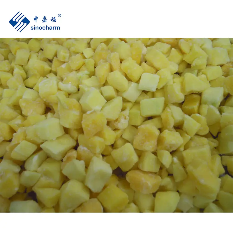 Sinocharm HACCP buah segar harga grosir mangga Frozen Diced 20mm IQF Mango Cube