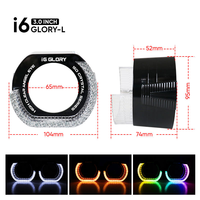 I6-L Cache de décoration pour projecteur LED Angel Eye 5D Crystal RGB de 3 pouces avec lumière de bienvenue DRL pour la rénovation des phares de voiture