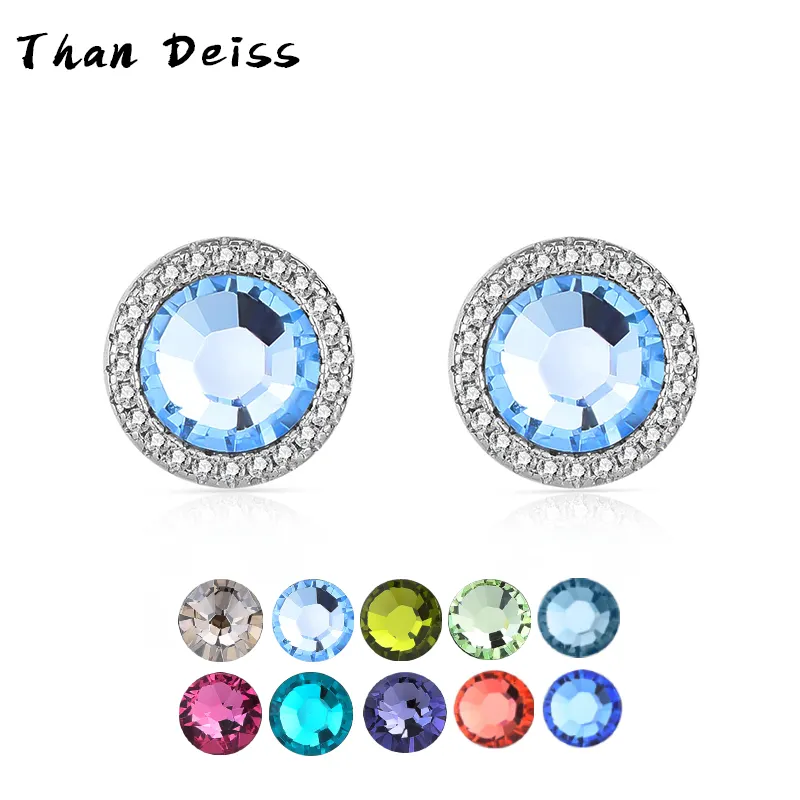 Simple Personalized Round S925 Sterling Silver Earrings Ladies Fashion Niche Multicolor For Fit Swarovski Crystal Earrings