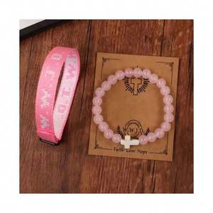 Pulsera de punto jacquard con letras WWJD para mujeres y hombres, joyería cristiana ¿Qué haría Jesús? - Product Image 1