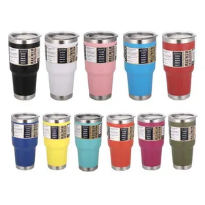 Yety Gốc Nắp Từ Cà Phê 20Oz 30Oz Mát Cup Trong Số Lượng Lớn Thép Không Gỉ Đôi Tường Yetitumbler Cốc Termos Với Rơm