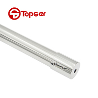 Support de porte de douche circulaire TOPSER en acier inoxydable de style moderne, finition chromée polie, pour verre de 8 à 12 mm, durable