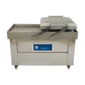 Commercial automatic double chamber vacuum sealing machine meat, rice, coffee vacuum packaging machine