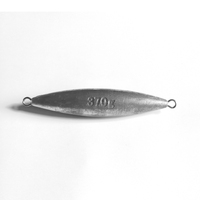 14G-1000G Torpedo 2pc boucle en acier inoxydable en ligne pêche à la traîne plomb plombs poids de pêche