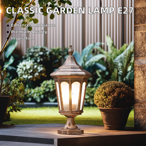 <strong>Vintage</strong> Classic Black Bronze Garden Lamp E27 Outdoor Garden Pillar <strong>Light</strong> LED Aluminum Body IP65 Outdoor Yard - Product Image 3