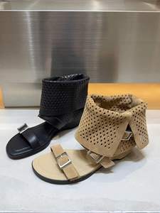 Sandales à bride unique en cuir véritable pour femme, avec logo personnalisé, dernier design, <span class=keywords><strong>chaussures</strong></span> décontractées et bottines tendance - Product Image 5