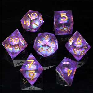 Best-seller Jeu de dés à noyau liquide DND Dés polygonaux en résine avec arêtes vives Jeu de société <span class=keywords><strong>RPG</strong></span> Dragon et Dungeon Dés pointus personnalisés - Product Image 6
