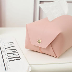 Caja de pañuelos de cuero Simple Storage, color rosa, para usar en el coche, pañuelos extraíbles, 0,1 kg - Product Image 3