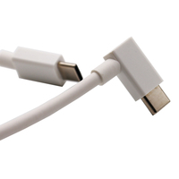 Venta caliente 60W 3A ABS Shell Blanco USB Cables DE DATOS Soft TPE C Macho a C Macho 90 grados Ángulo recto para impresora