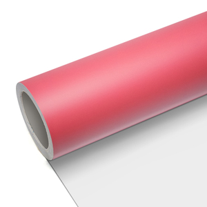 Terzo <b>Flat</b> Morganite Red PET Skin Feel Wrapping <b>Sheet</b> Removable Glue Car Modification - Product Image 2