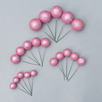 20 Stück Ball-Dekorationen Mini-Ballons Schaumstoffbälle Kuchenstecker Glitzerbälle für Geburtstags- und Hochzeitstorten-Dekorationen
